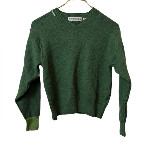 ANYA HINDMARCH X UNIQLO | wool green sweater XS - Picture 1 of 6